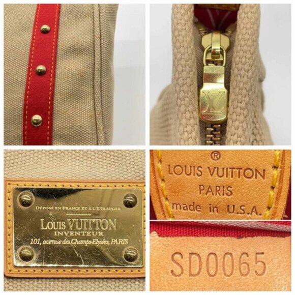 Authentic Louis Vuitton Antigua Red Caba MM W/Box Tote Bag - Picture 12 of 15